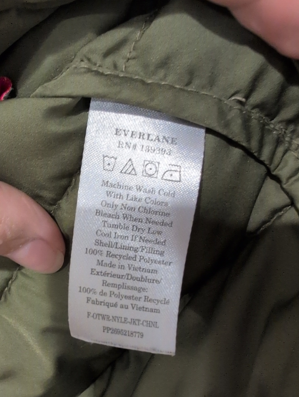 Everlane Renew Channeled Liner In Dark Moss Size Small - Picture 4 of 5
